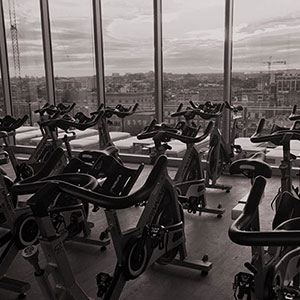 Spin classes, cardio, and weight-training equipment